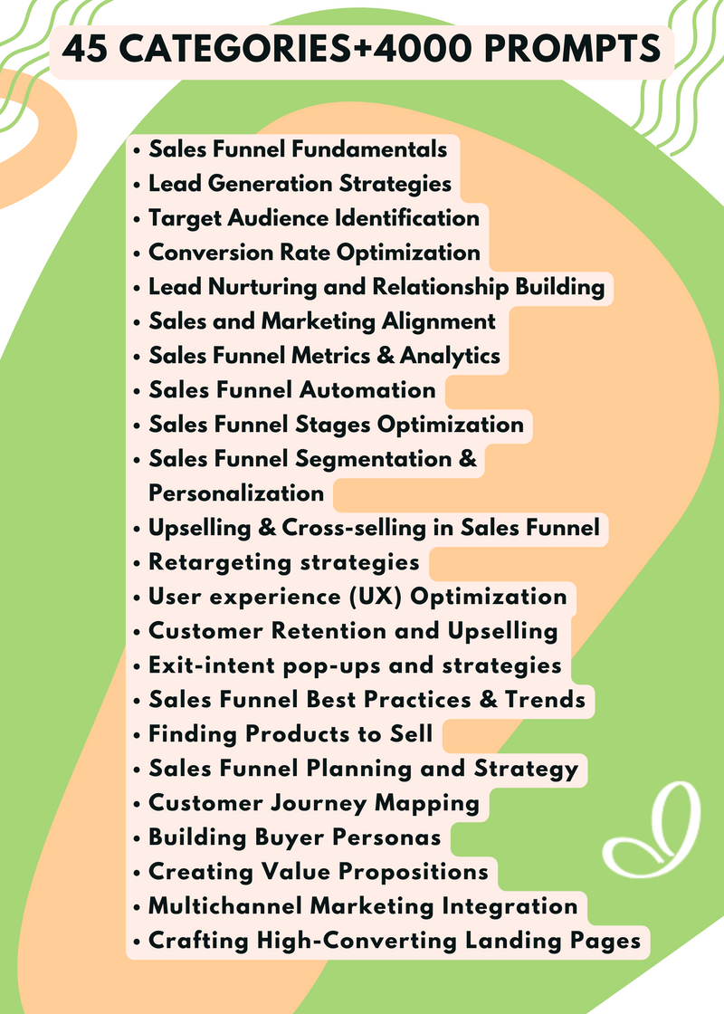 ChatGPT prompts for salles funnel building